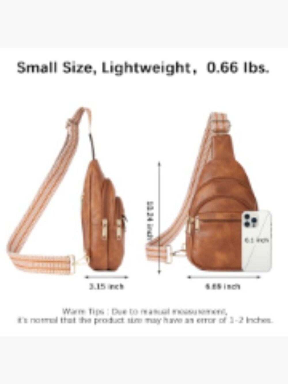 Small Sling Bag for Women Faux Leather Crossbody Fanny Pack Travel - Picture 4 of 7